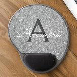Tapis De Souris Gel Parties scintillant d'étincelle en argent Nom du m<br><div class="desc">Parties scintillant à étincelle en argent Monogramme Nom Monogramme Mousepad. Ce Mousepad peut être customisé pour inclure votre prénom. Veuillez contacter le concepteur pour customiser les articles correspondants.</div>
