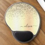 Tapis De Souris Gel Parties scintillant d'or Monogramme métallique Nom<br><div class="desc">Gold Faux Foil Parties scintillant d'étincelle métallique broyée Monogramme métallique Nom Mousepad (Pad de souris). Cela rend le cadeau parfait pour 16 ans,  mariage,  douche nuptiale,  anniversaire,  baby shower ou bachelorette pour quelqu'un qui aime le luxe glam et les styles chic.</div>