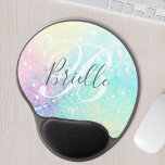 Tapis De Souris Gel Parties scintillant Holographique Glam Colorful Mo<br><div class="desc">Personnalisez facilement ce joli arrière - plan holographique de parties scintillant pastel avec votre monogramme et/ou nom personnalisés.</div>