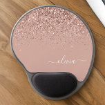 Tapis De Souris Gel Parties scintillant or rose rose pâle Nom du monog<br><div class="desc">Rose Gold - Blush Pink Sparkle Parties scintillant Nom du monogramme et initiale Mousepad (Pad de souris). Cela rend le cadeau parfait pour 16 ans,  mariage,  douche nuptiale,  anniversaire,  baby shower ou bachelorette pour quelqu'un qui aime le luxe glam et les styles chic.</div>