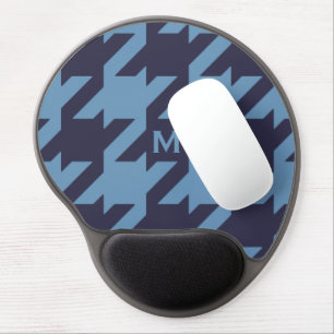 Tapis De Souris Gel Pied-de-poule moderne audacieux de bleu marine