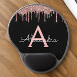 Tapis De Souris Gel Rose Gold - Blush Pink Black Parties scintillant N<br><div class="desc">Rose Gold - Blush Pink and Black Sparkle Parties scintillant Nom du monogramme et initiale Mousepad (Pad souris). Cela rend le cadeau parfait pour 16 ans,  mariage,  douche nuptiale,  anniversaire,  baby shower ou bachelorette pour quelqu'un qui aime le luxe glam et les styles chic.</div>