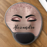 Tapis De Souris Gel Rose Gold Glitter Sparkle Eyelashes Monogram<br><div class="desc">Rose Gold Faux Foil Metallic Sparkle Parties scintillant en métal brossé Monogramme Nom et cils initiaux (cils), Eyelash Extensions et Yeux Blush Pink Mouse Pad (mousepad). Le design fait le cadeau parfait pour 16 ans, mariage, douche nuptiale, anniversaire, baby shower ou bachelorette pour quelqu'un à la recherche d'un style cool...</div>