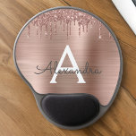 Tapis De Souris Gel Rose Gold - Parties scintillant rose pâle Nom du m<br><div class="desc">Or rose - Faux Roses Fluides Parties scintillant à étincelles métalliques brossé Monogramme de métal Nom et Mousepad initial (Pad de souris). Cela rend le cadeau parfait pour 16 ans,  mariage,  douche nuptiale,  anniversaire,  baby shower ou bachelorette pour quelqu'un qui aime le luxe glam et les styles chic.</div>