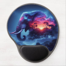 Silhouette d'éléphant fusionnée avec coucher de so