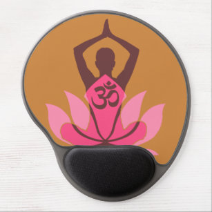 Tapis De Souris Gel Yoga spirituel de fleur d'OM Namaste Lotus sur la