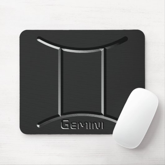 Tapis De Souris GEMINI, Conception abstraite du signe zodiaque, (Avec souris)