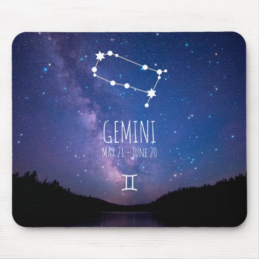 Tapis De Souris Gemini | Constellation Zodiaque personnalisée (Devant)