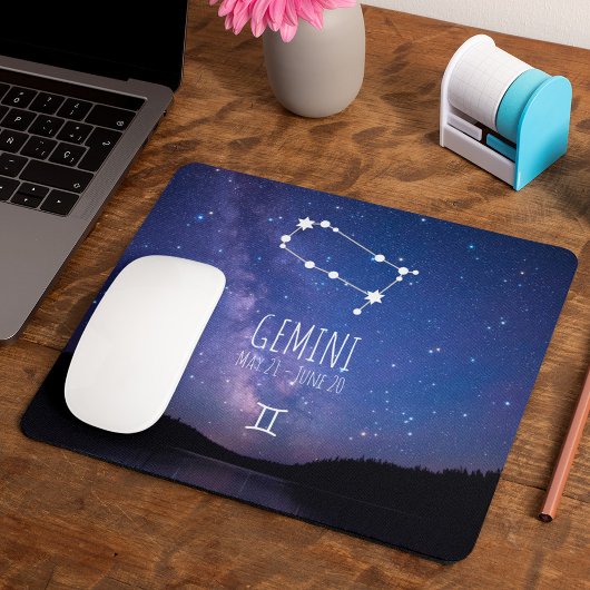 Tapis De Souris Gemini | Constellation Zodiaque personnalisée