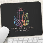 Tapis De Souris Gemstone Rainbow Quartz Crystal Business Logo<br><div class="desc">Gemstone Rainbow Quartz Crystal Business Logo Pad souris. Cet élégant design d'affaires moderne et branché dispose d'un arc-en-ciel en cristal de quartz sur un arrière - plan noir solide. Parfait pour un créateur de bijoux,  un blogueur de mode,  un maître reiki holistique ou même une boutique !</div>