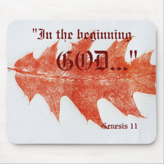 Tapis De Souris "Genèse 1:1" Feuilles Empreinte de la nature Mouse