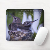 Tapis De Souris Genèse 1:20 Mousepad, colibris juvéniles (Avec souris)