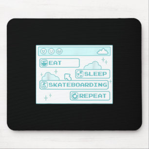 Tapis De Souris Génie de l'informatique Manger Dormir Skateboardin