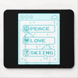 Tapis De Souris Génie informatique paix amour skieur amateur de sk