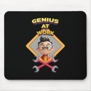 Tapis De Souris génie travail drôle réparation geek ordinateur ani
