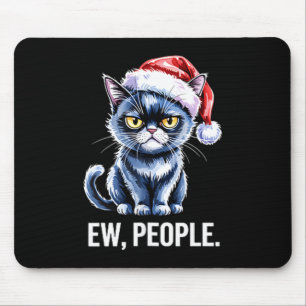 Tapis De Souris Gens dégoûtants Chat noir Noël Drôle Introverti Ho