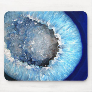 Tapis De Souris Géode cristal bleu tombé