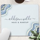 Tapis De Souris Géode d'agate à paillettes bleues Luxe Chic