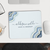 Tapis De Souris Géode d'agate à paillettes bleues Luxe Chic