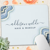 Tapis De Souris Géode d'agate à paillettes bleues Luxe Chic