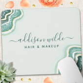 Tapis De Souris Géode d'agate pailletée de sarcelle Luxe Chic
