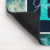 Tapis De Souris Géode d'âge bleu Monogramme Simple Moderne (Coin)