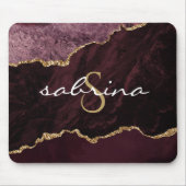 Tapis De Souris Géode d'âge d'or Monogram Burgundy (Devant)