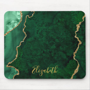 Tapis De Souris Géode d'âge du marbre vert d'eau