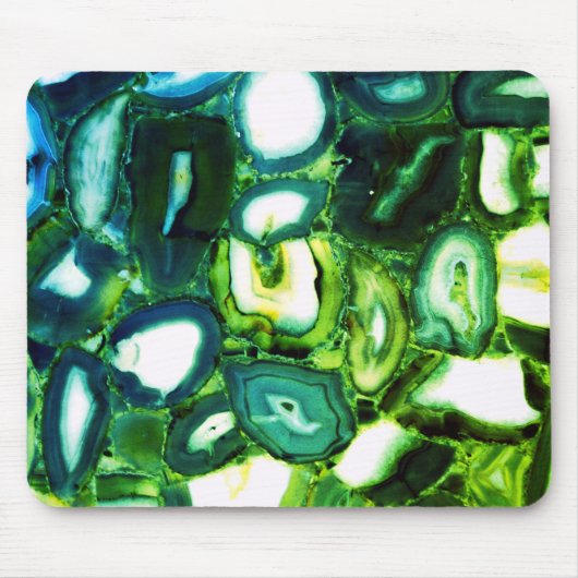 Tapis De Souris Géode vert Abstrait, pierre verte (Devant)