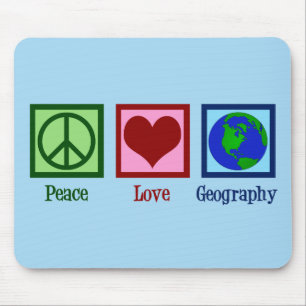 Tapis De Souris Géographie de Peace Love