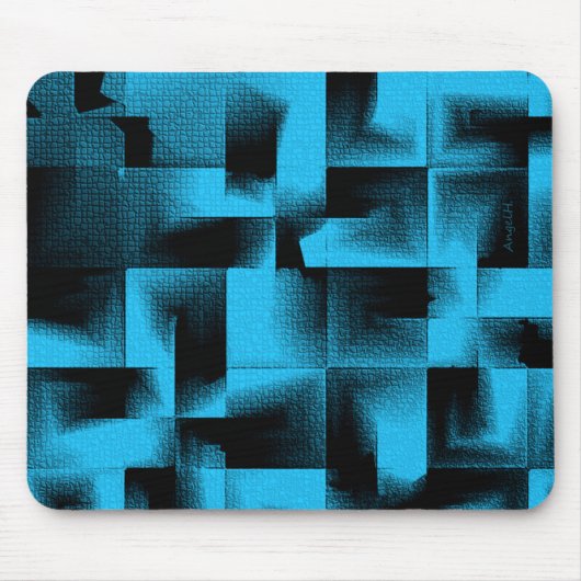 Tapis De Souris Géométrie 3D - Cerulean Blue Deep AH2009 (Devant)