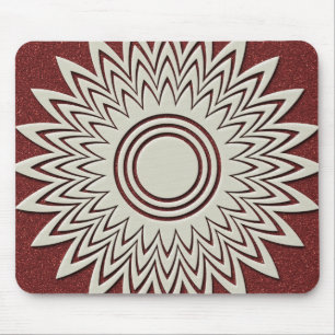 Tapis de souris géométrique blanc de fleur