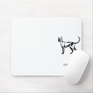 Tapis de souris géométrique de chat siamois minima
