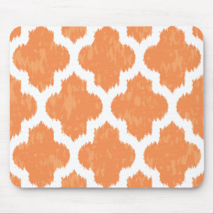 Tapis De Souris Géométrique moderne classique orange d'Ikat