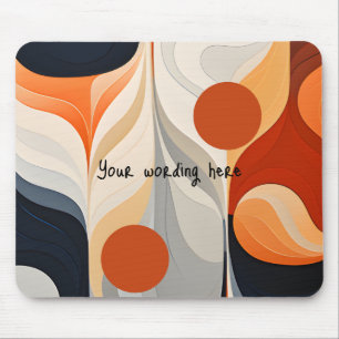 Tapis de souris géométrique orange rouge