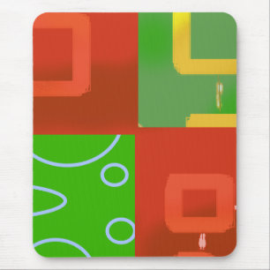 Tapis de souris géométrique rouge de Noël vert