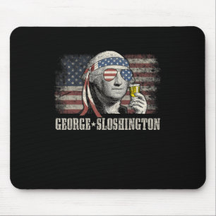 Tapis De Souris George Sloshington Washington Drôle 4 Juillet État