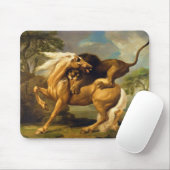 Tapis De Souris George Stubbs | un lion attaquant un cheval, (Avec souris)