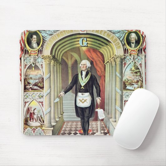 Tapis De Souris George Washington en tant que franc-maçon (Avec souris)