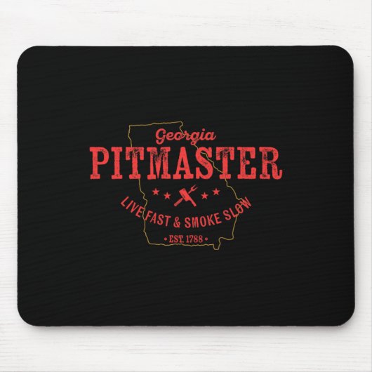 Tapis De Souris Georgia Bbq Pitmaster Pour Fumer De La Viande Barb (Devant)
