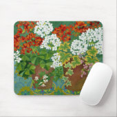 Tapis De Souris Géraniums rouges et blancs dans des pots 2013 (Avec souris)