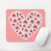 Tapis De Souris Gerber Daisy Heart (Avec souris)