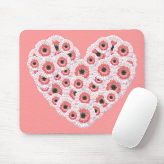 Tapis De Souris Gerber Daisy Heart (Avec souris)