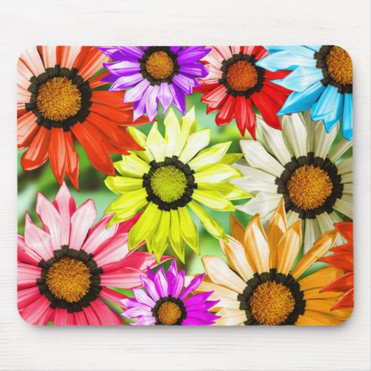 Tapis De Souris Gerbera fleurs colorées (Devant)