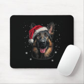 Tapis De Souris German Shepherd Christmas Funny Santa Hat Dog Xmas (Avec souris)