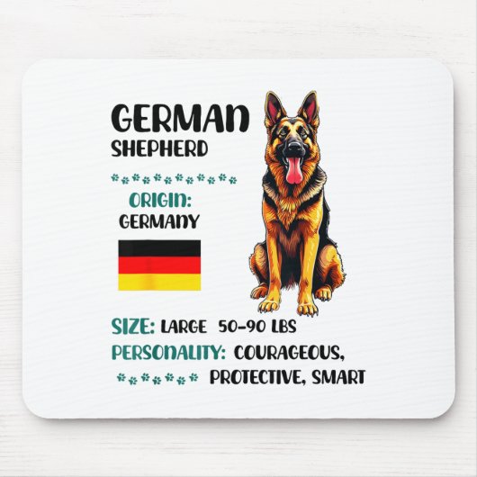 Tapis De Souris German Shepherd Origin Funny German Shepherd Lover (Devant)