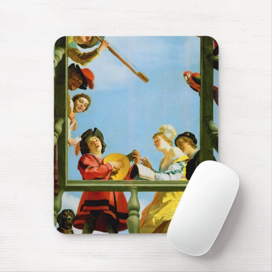Tapis De Souris Gerrit Van Honthorst Groupe Musical Balcon Art (Avec souris)
