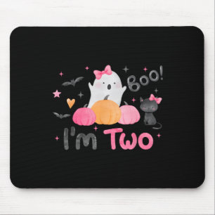 Tapis De Souris Ghost Boo I'm Two 2 Year Old Halloween Kids 2nd Bi