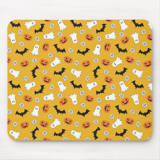 Tapis De Souris Ghost, Citrouille, Crâne, Bats (Devant)