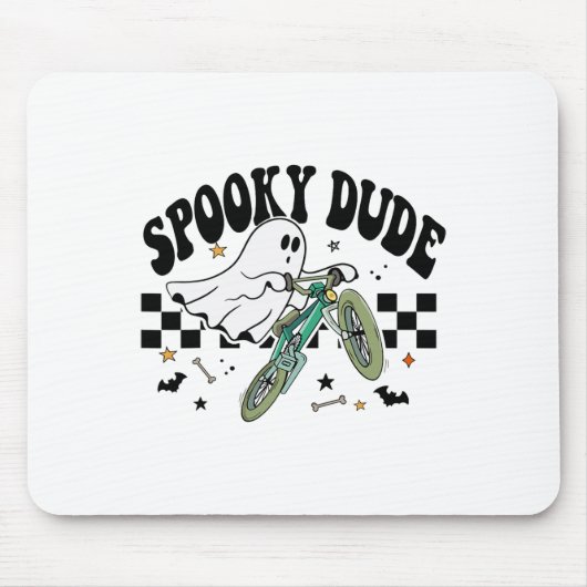 Tapis De Souris Ghost Cyclisme Vélo Retro Halloween Party C (Devant)